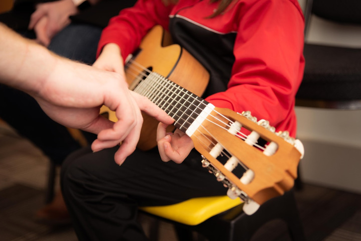 music class children guitar